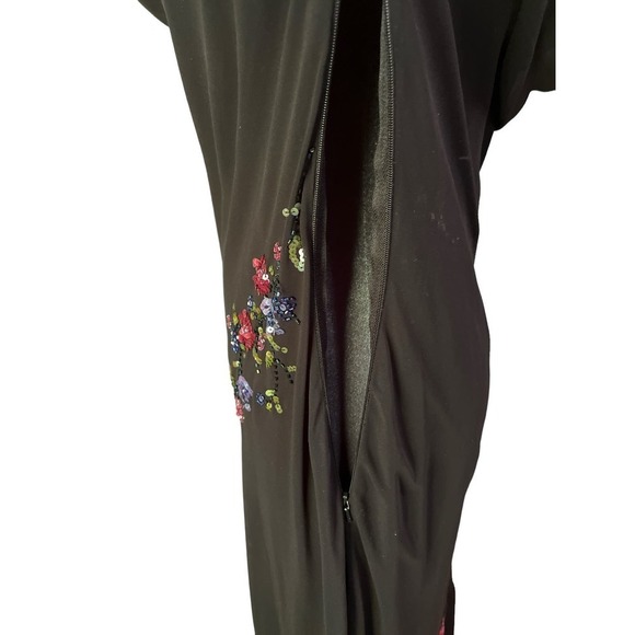 Alex Evenings Gown, Layered, Sleeveless, Open Back, Flowy, Black - Picture 6 of 10